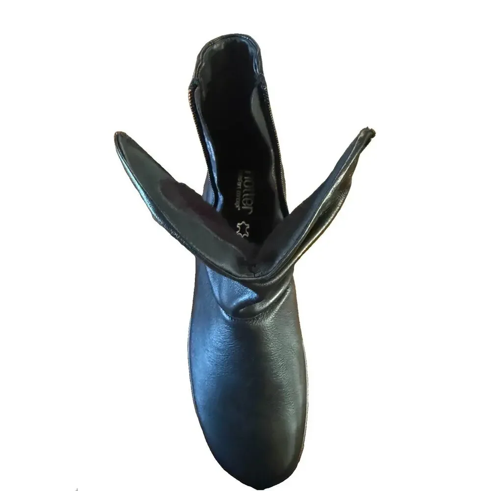 Hotter Whisper Black Leather Ankle Boots Women’s US 9.5 UK 7.5 Made England